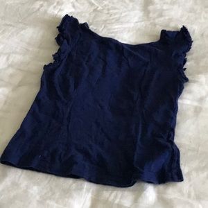 Cap-sleeves Tank w/ruffled detail